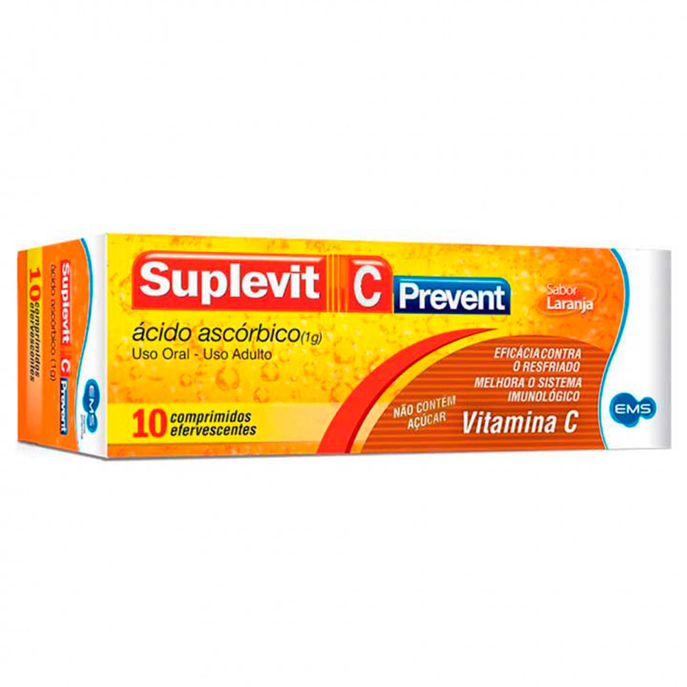 Imagem do produto VITAMINA C SUPLEVIT C PREVENT 1G COM 10 COMPRIMIDOS EFERVESCENTES