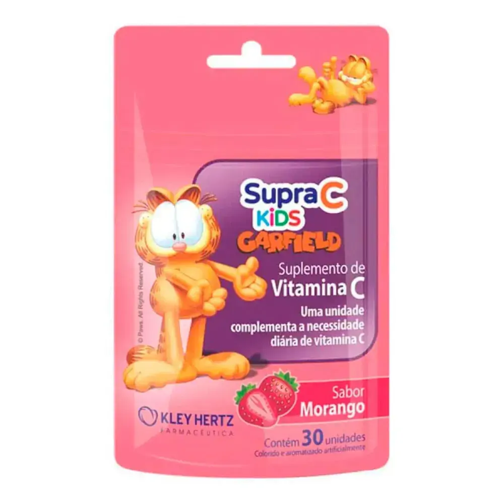 Imagem do produto VITAMINA C SUPRA C KIDS GOMAS SABOR MORANGO COM 30 UNIDADES