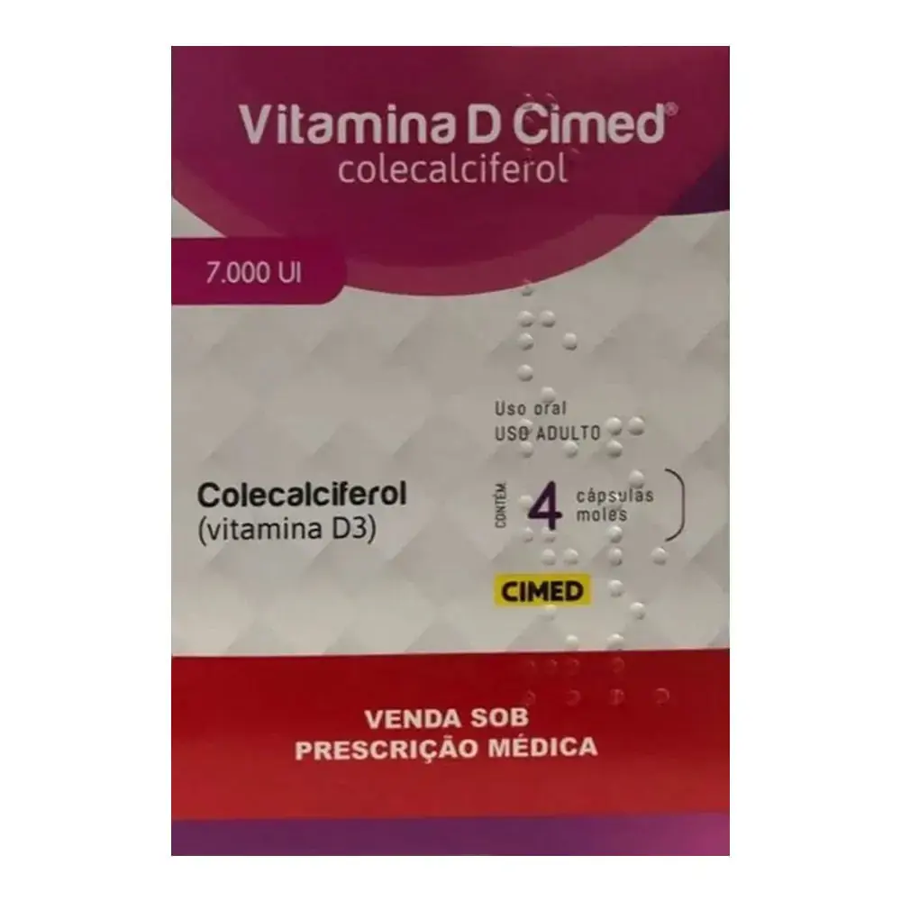 Imagem do produto VITAMINA D 7000UI CIMED COM 4 COMPRIMIDOS REVESTIDOS