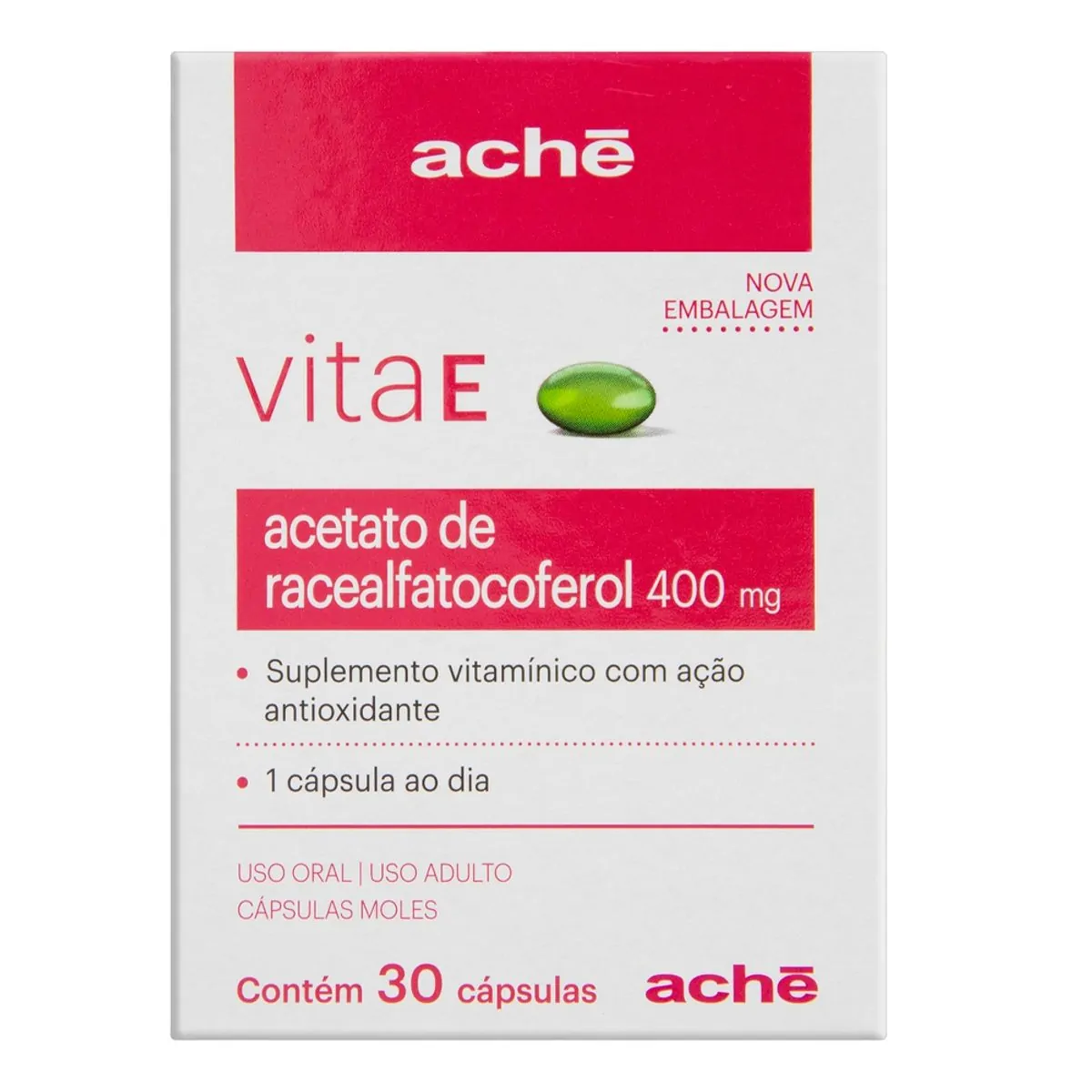 Imagem do produto VITAMINA E 400MG ACHE COM 30 CAPSULAS
