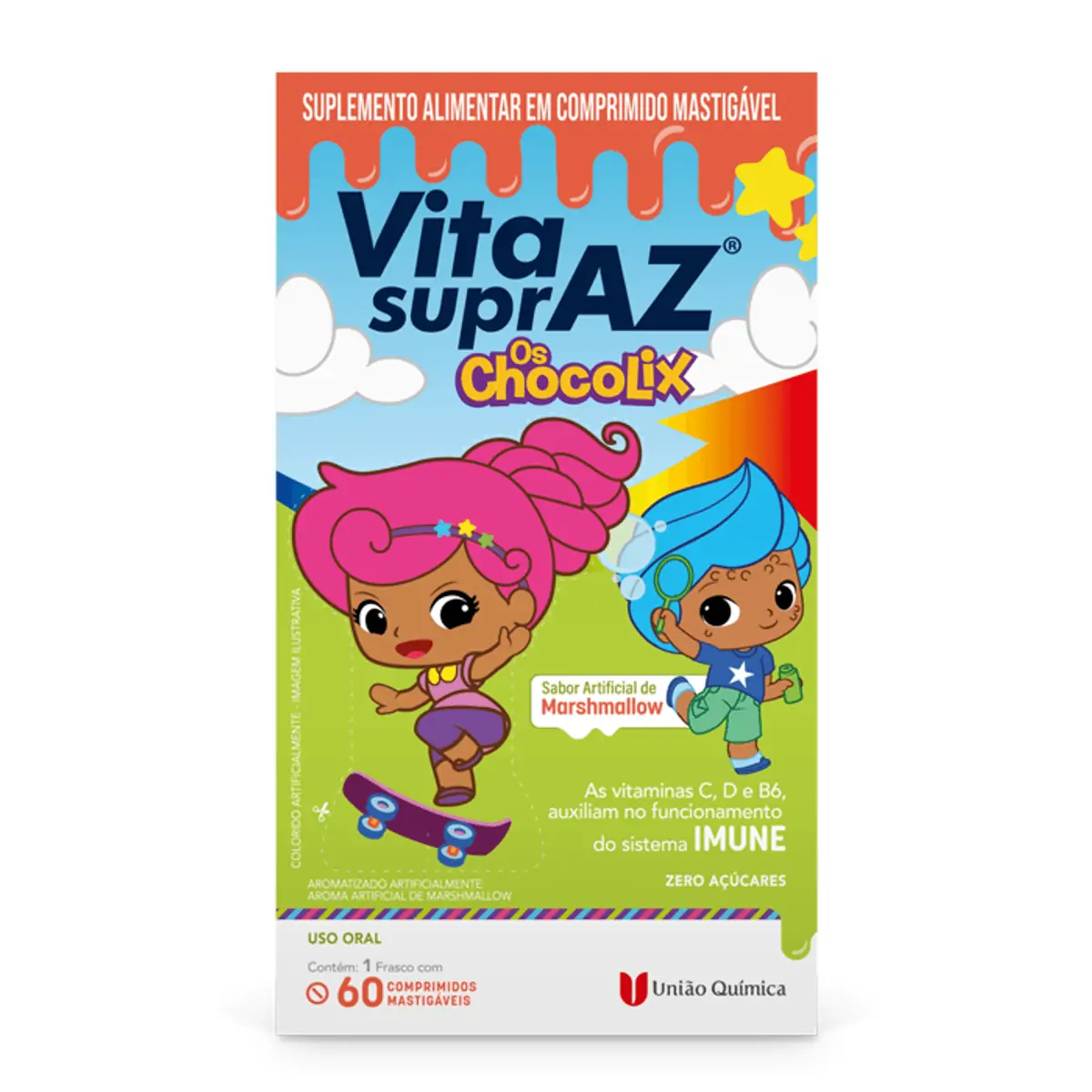 VITASUPRAZ CHOCOLIX UNIAO QUIMICA COM 60 COMPRIMIDOS MASTIGAVEIS