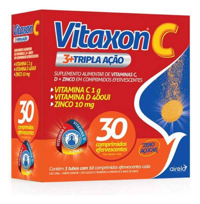 Imagem do produto VITAXON C TRIPLA ACAO AIRELA COM 30 COMPRIMIDOS EFERVESCENTES LARANJA