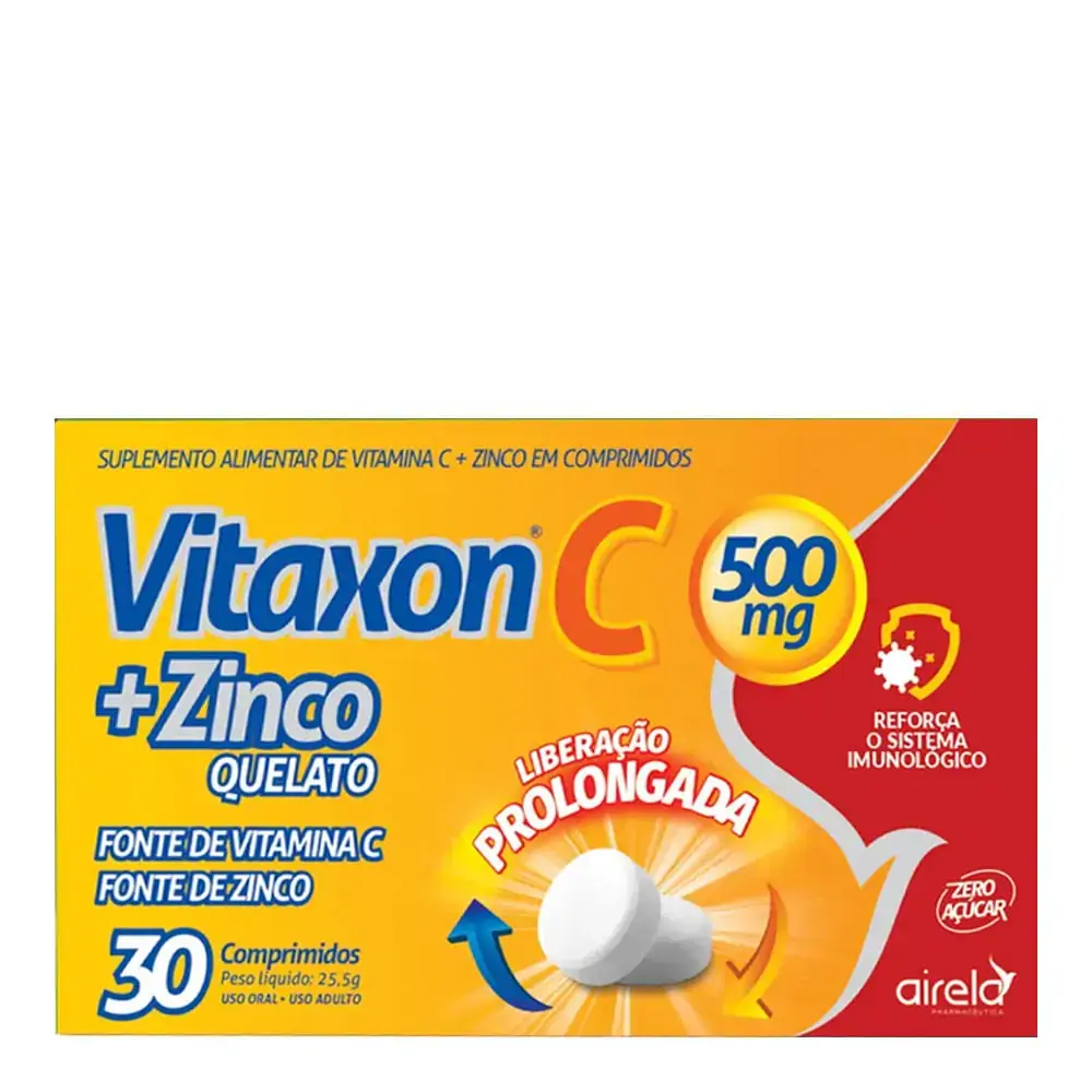 Imagem do produto VITAXON C+ZINCO ACAO PROLONGADA AIRELA COM 30 COMPRIMIDOS