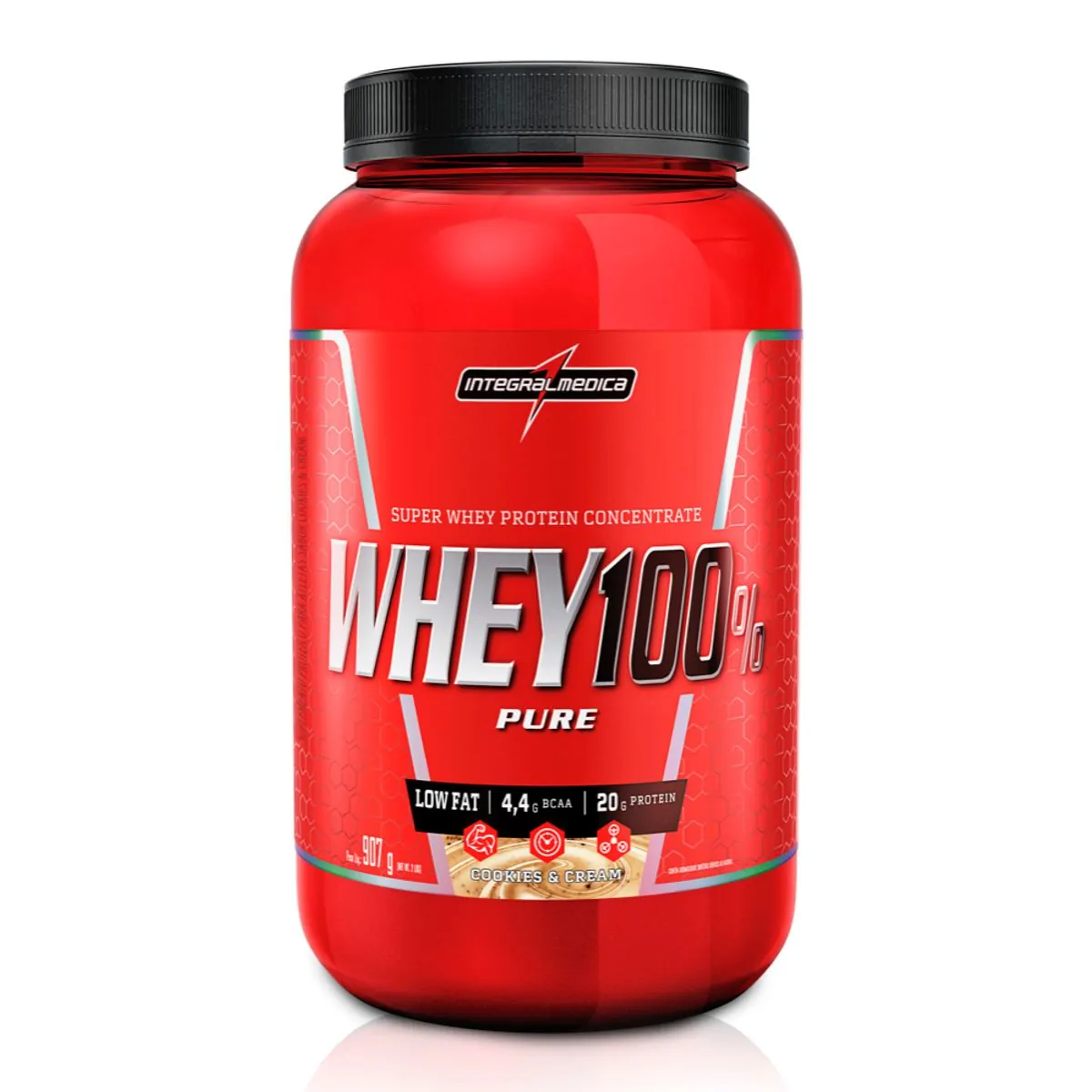 Imagem do produto WHEY PROTEIN 100% PURE INTEGRALMEDICA SABOR COOKIES E CREAM 907G